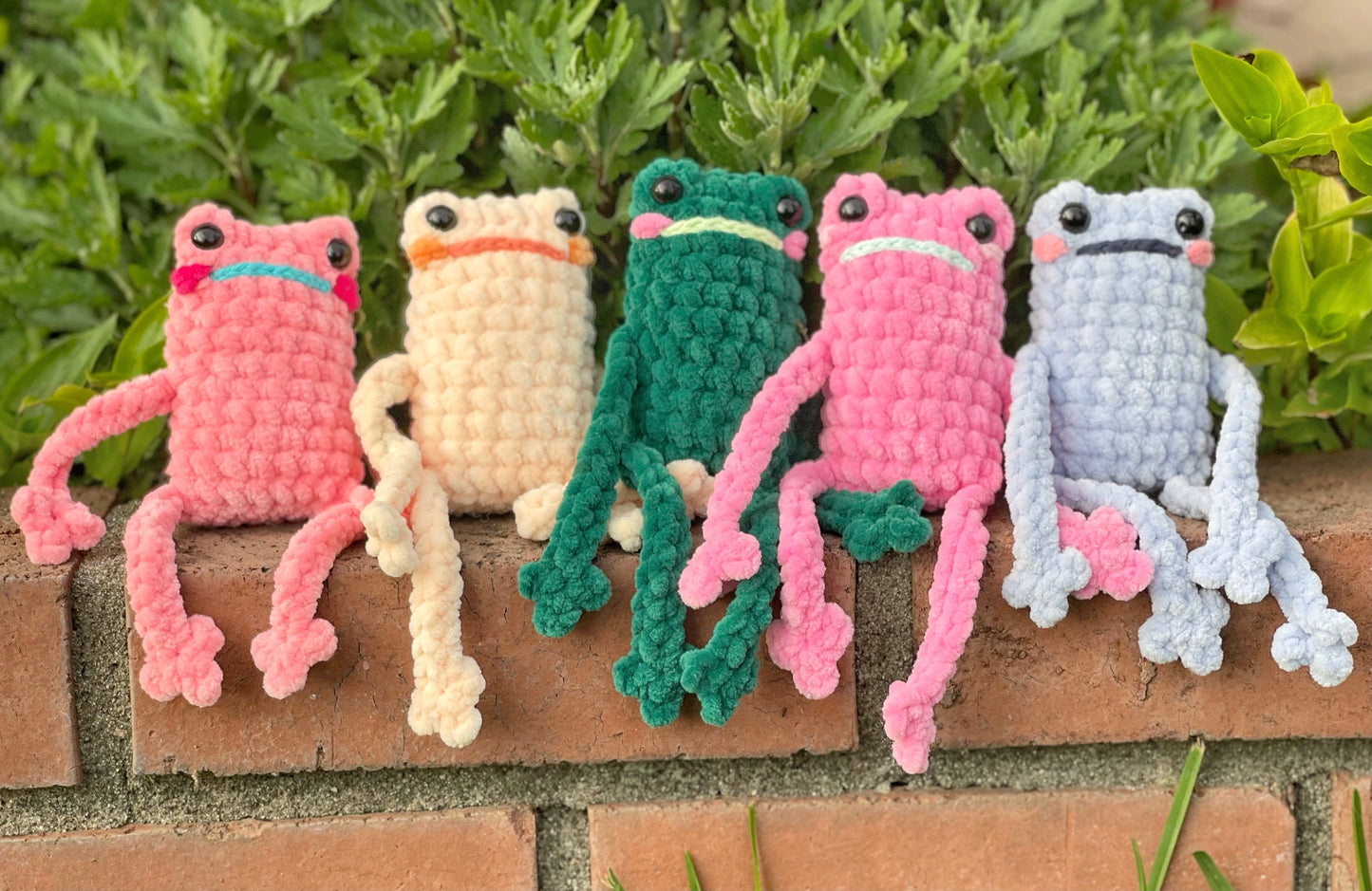 Custom Plush Leggy Crochet Froggies